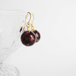 【受注制作】ゆれる柘榴石ノ粒ピアス　rhodolite