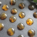【4個】 16mm レオパード カボション べっこう カラー