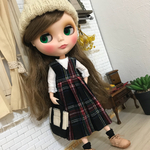 【送料無料】リカちゃん/ブライス   タータンチェックプリーツジャンスカ、トップスセット