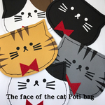 猫さんの顔型 ポチ袋/ミニ封筒 5枚セット