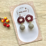 red flower プラバン イヤリング/ピアス