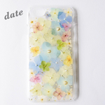  押し花のスマホケース -  drops   *。date