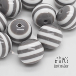 8個 ＊ 20mm BorderGrey Beads