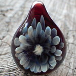 pinonyaca  (249)お花　 フューム　ボロシリケイトガラスペンダント