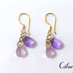 ☆色気感じる綺麗な揺れるピアス☆ピンク・パープルカラー☆チェコビーズ☆チェコガラス☆18KGP☆ハンドメイド☆イヤリング☆ティアドロップ☆雫☆しずく☆涙☆なみだ☆