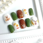 【現品限り！】動物たちの冬支度ネイルチップ【Mサイズ】