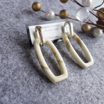 ＊再販＊ 大きめ gold & square イヤリング/ピアス(アイボリー)