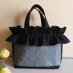 M☆ミナペルホネン ハンドメイドbag👜タンバリン スモーキーグリーン生地使用