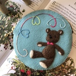🐻felt de patchworkテディベアのコインケース