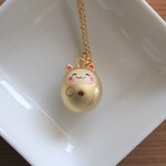【New】シャララーン・ゴールドカラーの水琴鈴ストラップ　招き猫