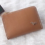 【SALE】ダックス、牛革ミニウォレットＬ型ファスナー（ライトブラウン）