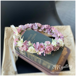 ☆再販不可となります☆  アンティークピンク×パープルピンク　ナチュラル花冠  　海外ウェディング　生花ブーケにも♪