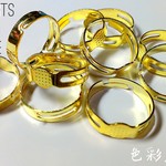 再販１０✩１０個入　台座付きリング/ゴールド　色彩屋吉宗