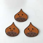  【ワッペン】くり(約6㎝)　3枚セット★アイロン接着可★ 栗★入園準備★きらりぼん