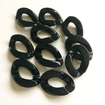 10個 29×21mm アクリルチェーンパーツ ブラック
