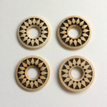 6個 36mm ウッドビーズ ナチュラルブラウン