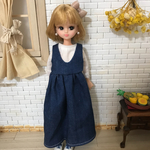 【送料無料】リカちゃん/ブライス   デニムジャンスカ、トップスセット
