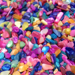 【送料無料】レジン さざれ石 ネイル オルゴナイト ハンドメイド シェル ストーン  レインボー カラフル さざれ デコパーツ 染色さざれ石  シェル
