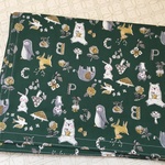 　★ ランチマット  かわいい動物たち（グリーン） 小学校用サイズ ★