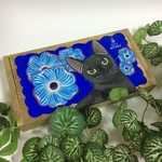 手描き●黒猫の小箱●筆入れ●イラスト●アート●原画●筆入れ●絵画●絵●猫●ペンケース●小物入れ