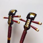 【syamimaturi様専用ページ】かんざし 「三味線」漆黒６９（家紋）