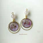 ♡ドライフラワー入り レジンピアス（イヤリング）♡