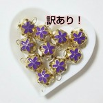 【訳あり処分！】 和風柄 鈴チャーム 紫 20個
