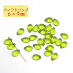 【100個】オリーブ チェコビーズ ティアドロップ6×9mm