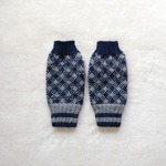 【beautfulさまリクエスト品】手編み指なしミトン  【gray×navy】