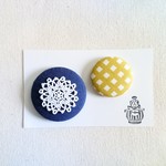 ★くるみボタンブローチ★