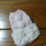 オーダー服リボンとパールホワイトフェイクファーラブリーお洋服         