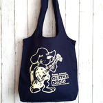 『guitar dogg /ギター 犬』コットン ネイビー・ショッピングバッグ・エコバッグ/サブバッグ
