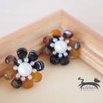 \ドイツ製/レトロなお花のピアス/イヤリング