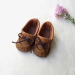 ソランちゃん用 リボン付き本革ローファー！キャメル♡
