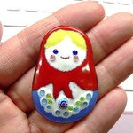 七宝焼・マトリョーシカ（朱赤・紺）再販