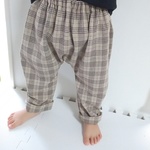 ( 再販 ) ベージュチェックのサルエルパンツ
