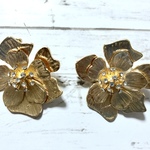 大ぶり お花  ピアス  ゴールド パーツ ピアス 素材