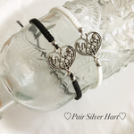 選べるカラー♡ペア シルバー ハート♡コード ブレスレット or アンクレット