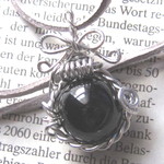 オニキスRIBBONペンダントsilver☆１６ｍｍ