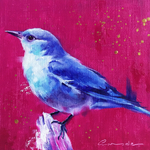 ○ 油絵・フレーム付き ○ - Square S -Wild bird 02- 