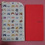 ほぼ日手帳カバー  weeks  猫柄  メガネ猫