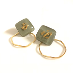  square&hoopピアス／イヤリング（カーキ）