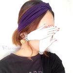 パープルシンプルヘアバンド