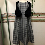 グレンチェックのシンプルワンピース