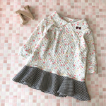 ＊110size＊　花とみつばち柄の千鳥フリルチュニック　　