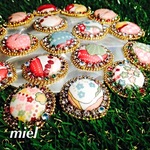 リバティボタンピアス&イヤリングA