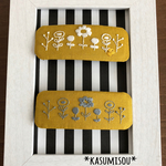 北欧風秋の刺繍バレッタ«ひよこちゃん»
