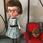 ブライス　blythe　。゜。゜。ビーズ刺繍ワンピースセット　グリーンストライプ　。゜。゜。　