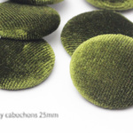 【25mm8個】ベルベット調カボション《WR-32-5》オリーブ
