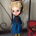 ブライス　blythe　。゜。゜。ビンテージレースワンピースセット　ブルー。゜。゜。　
